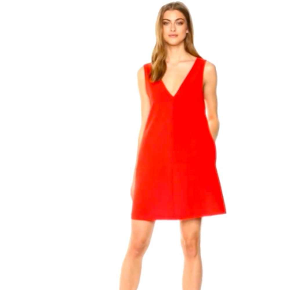 Theory Women's Sleeveless V Neck Shift Dress
